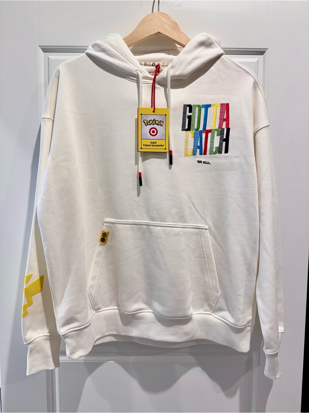NWT Pokemon x Target Cream Pikachu Hoodie Sweatshirt XS (Small)